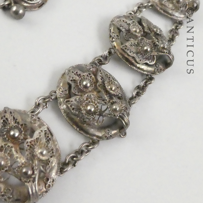 Silver Filigree Necklace and Earrings.