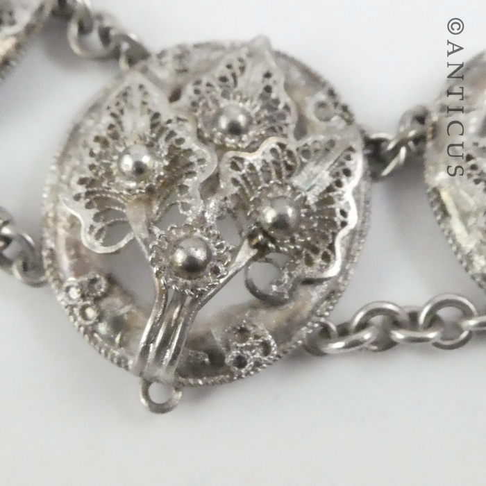 Silver Filigree Necklace and Earrings.