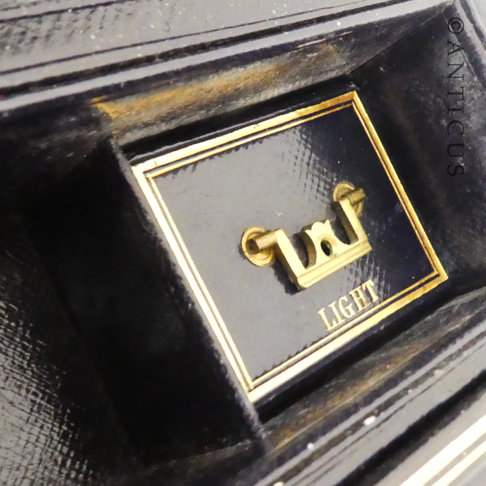 Beautiufl Leather Writing Box, Cased.