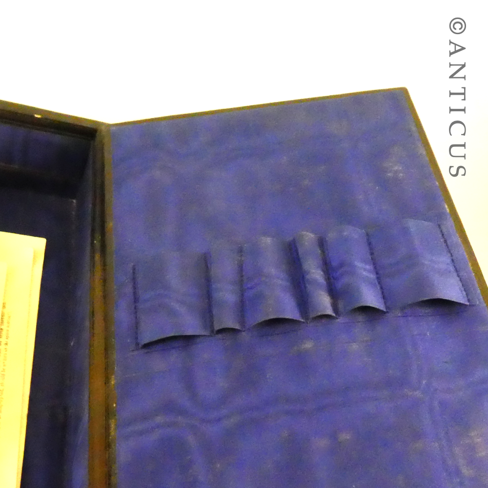 Beautiufl Leather Writing Box, Cased.