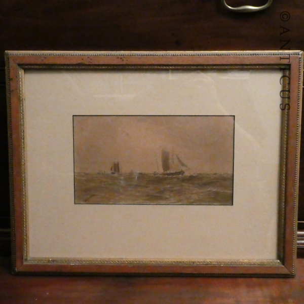 Noel Barraud Watercolour of Fishing Boats.