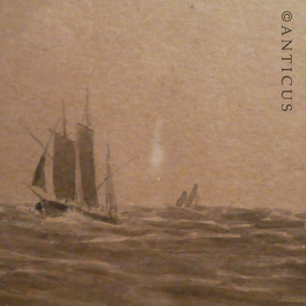 Noel Barraud Watercolour of Fishing Boats.