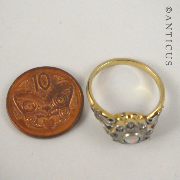 Art Deco Opal and Diamond Ring.