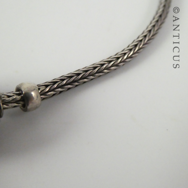 Silver Snake Chain and Spheres Necklace