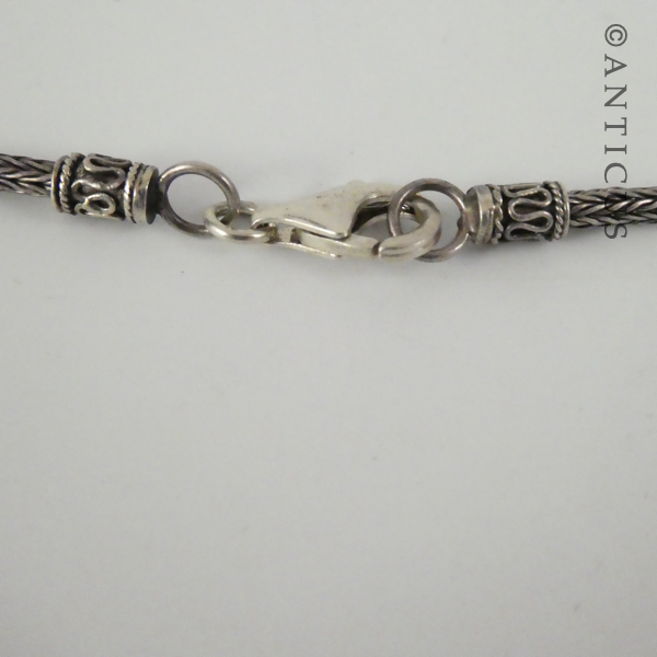 Silver Snake Chain and Spheres Necklace