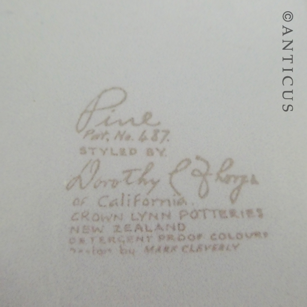 Crown Lynn Dorothy Thorpe Gravy Jug and Saucer.