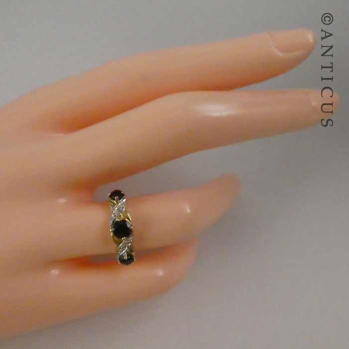 Gold, Sapphire and Diamond Ring.