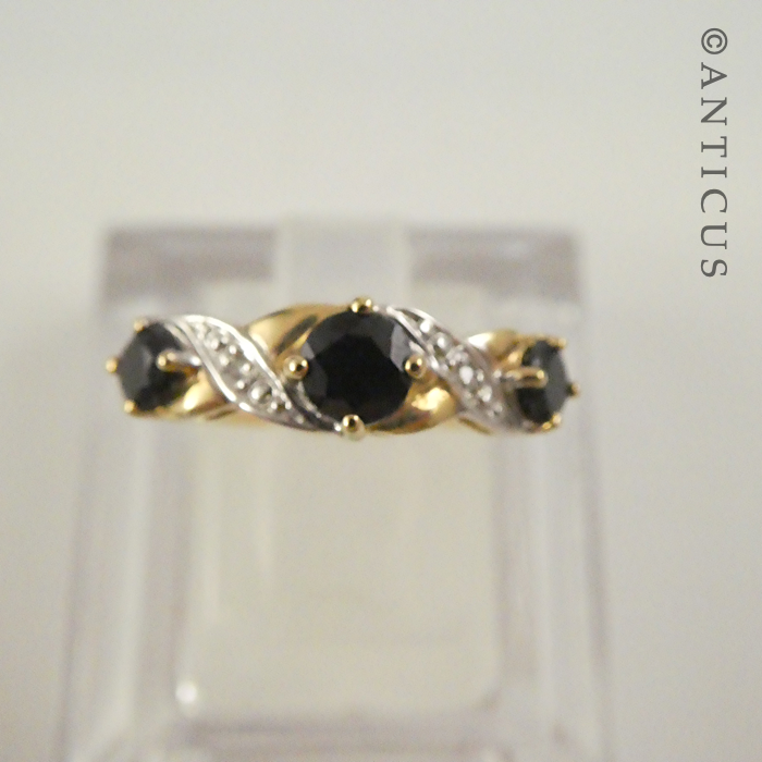 Gold, Sapphire and Diamond Ring.