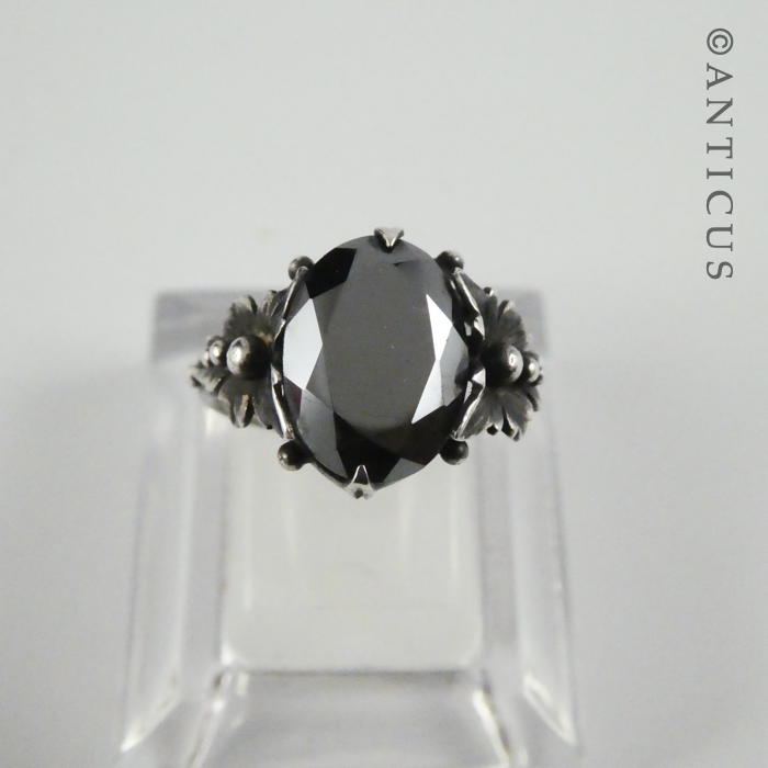 Silver and Hematite Ring.