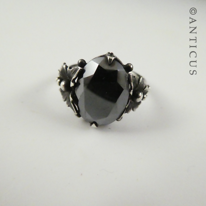 Silver and Hematite Ring.