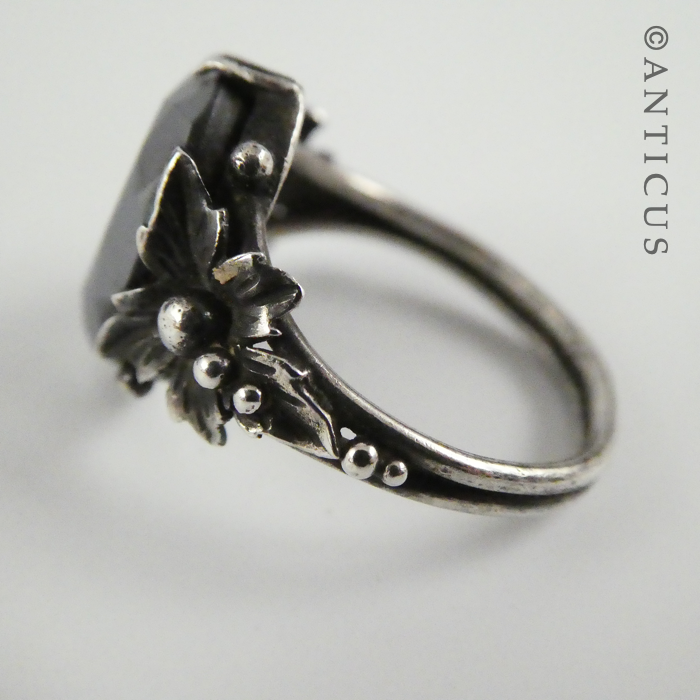 Silver and Hematite Ring.