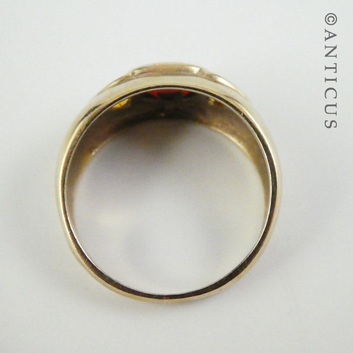 Gold, Cabochon Garnet and Citrine Ring