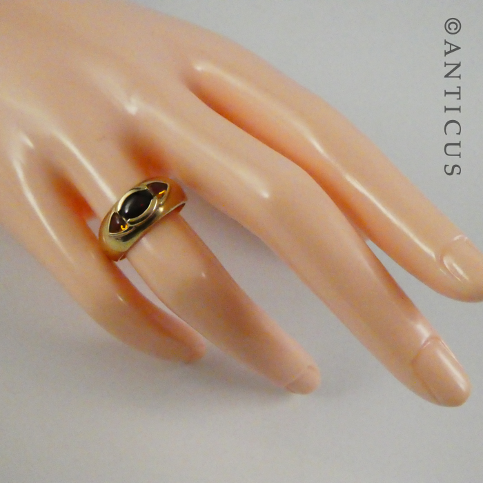 Gold, Cabochon Garnet and Citrine Ring