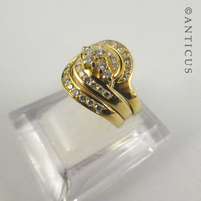 18ct Gold and Diamonds 3-Piece Ring Set.