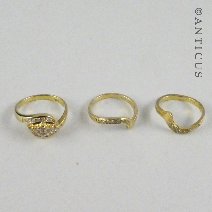 18ct Gold and Diamonds 3-Piece Ring Set.