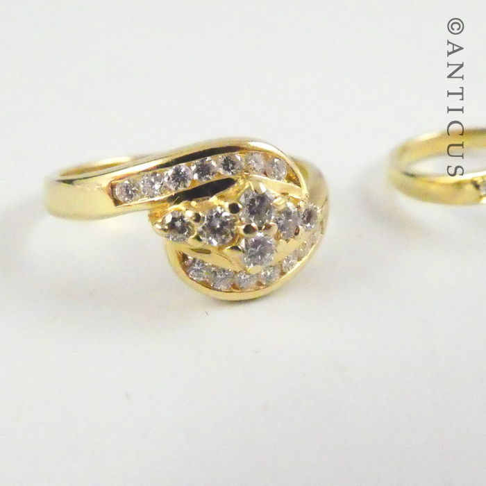 18ct Gold and Diamonds 3-Piece Ring Set.