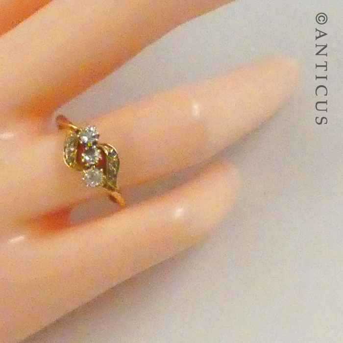 18ct Gold and Diamonds Trilogy Ring.
