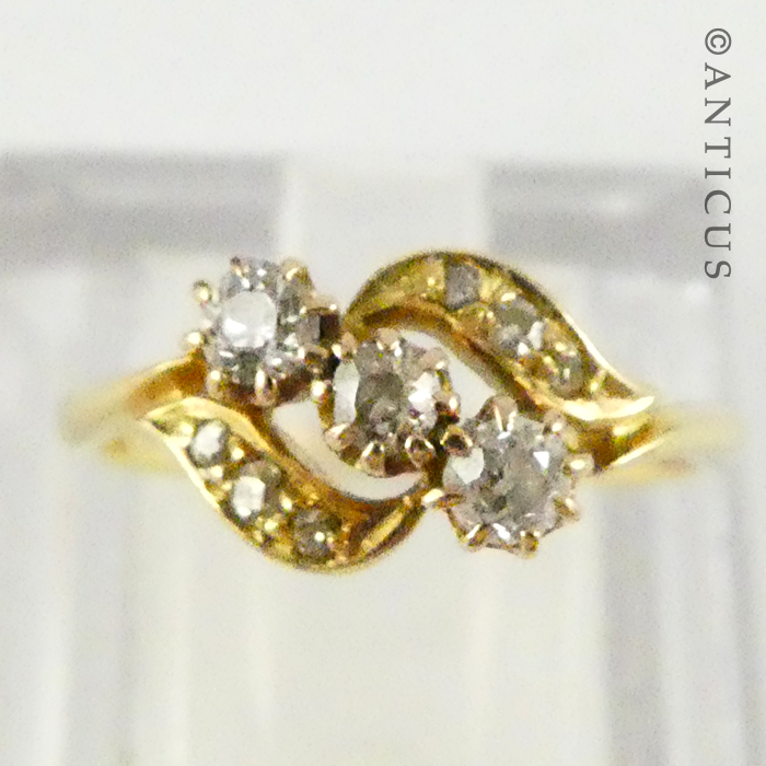 18ct Gold and Diamonds Trilogy Ring.