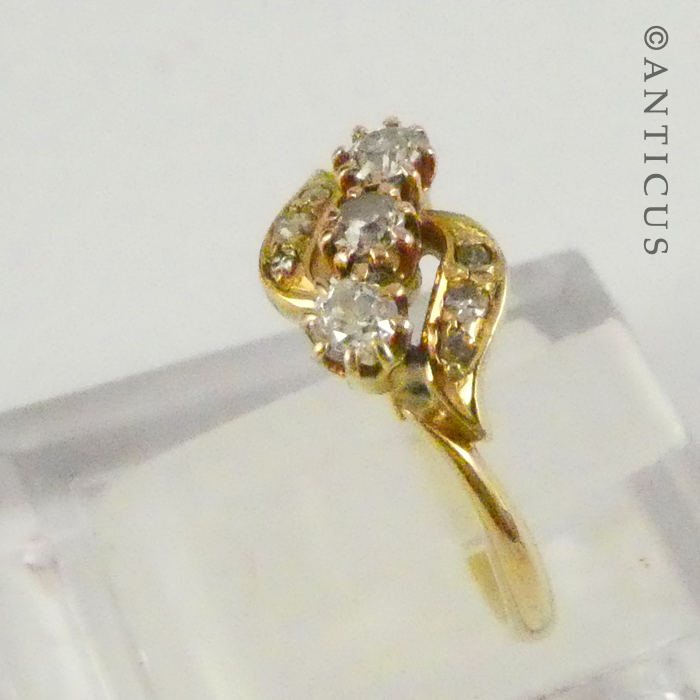 18ct Gold and Diamonds Trilogy Ring.