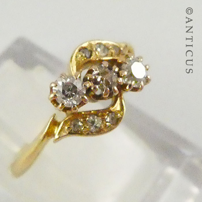 18ct Gold and Diamonds Trilogy Ring.