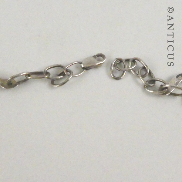 Beaten Silver and Paua Necklace.