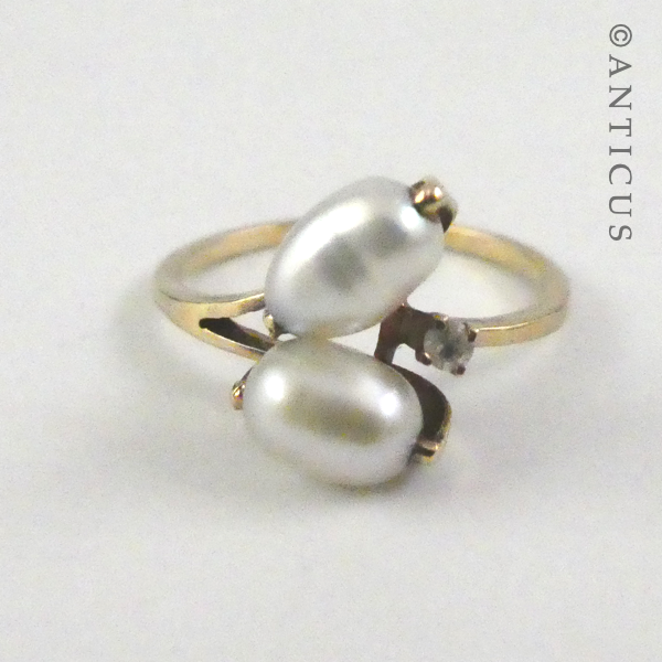 Baroque Pearls and Diamond Ring.