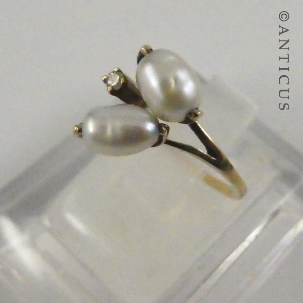 Baroque Pearls and Diamond Ring.