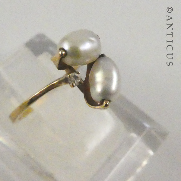 Baroque Pearls and Diamond Ring.