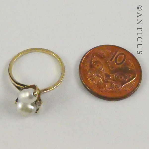 Baroque Pearls and Diamond Ring.