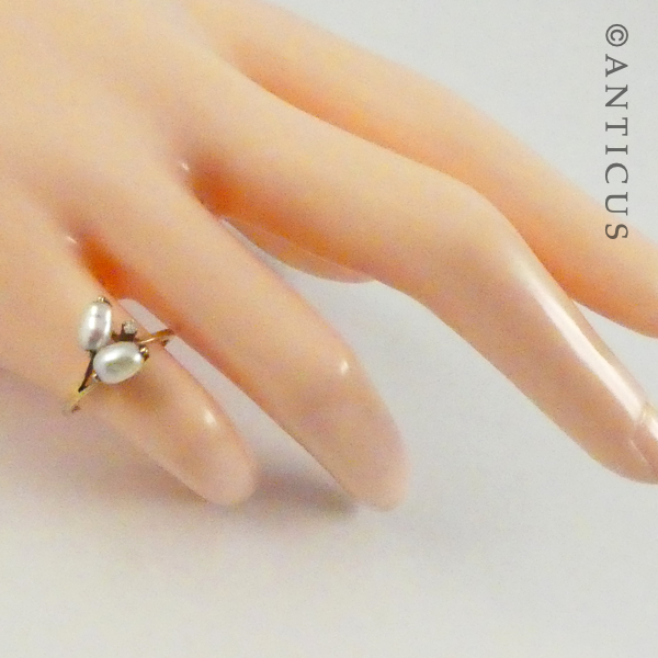 Baroque Pearls and Diamond Ring.