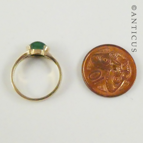 Gold and Emerald Cabochon Ring