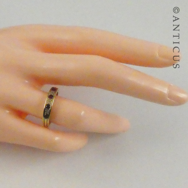 Gold, Diamond and Ruby Half Eternity Ring.