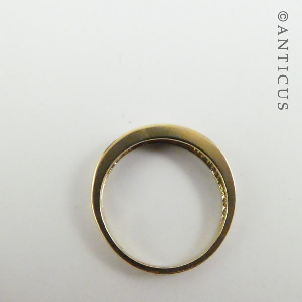 Gold, Diamond and Ruby Half Eternity Ring.