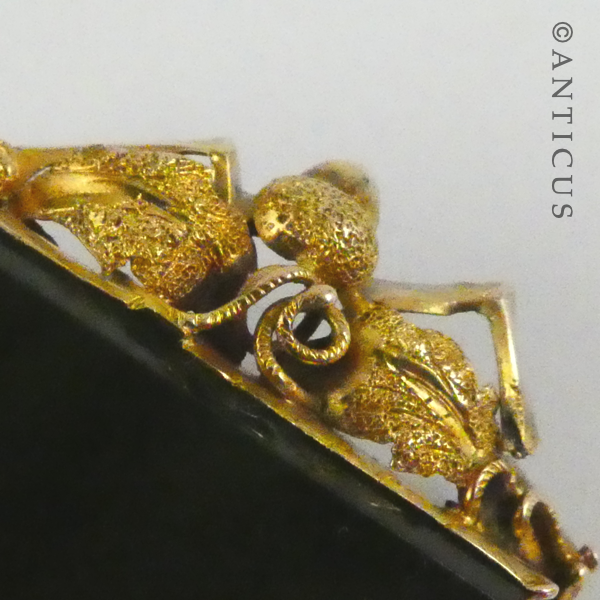 19th Century Gilded Pounamu Jade Brooch.