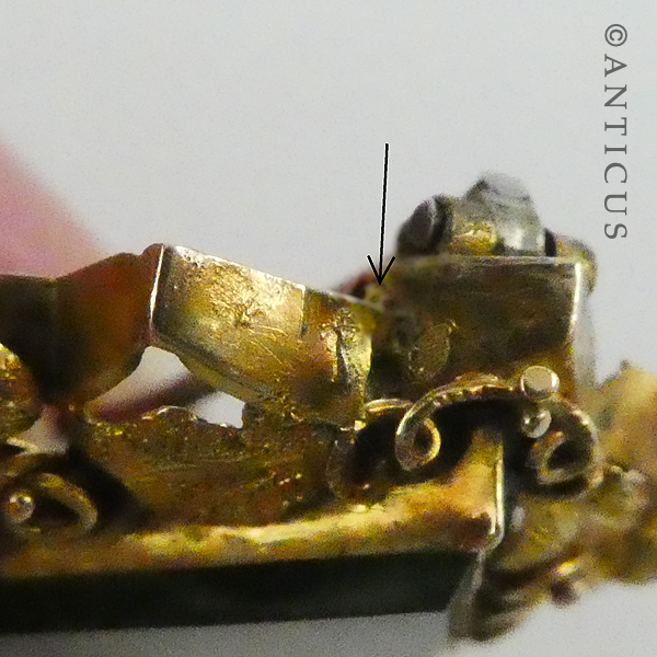 19th Century Gilded Pounamu Jade Brooch.