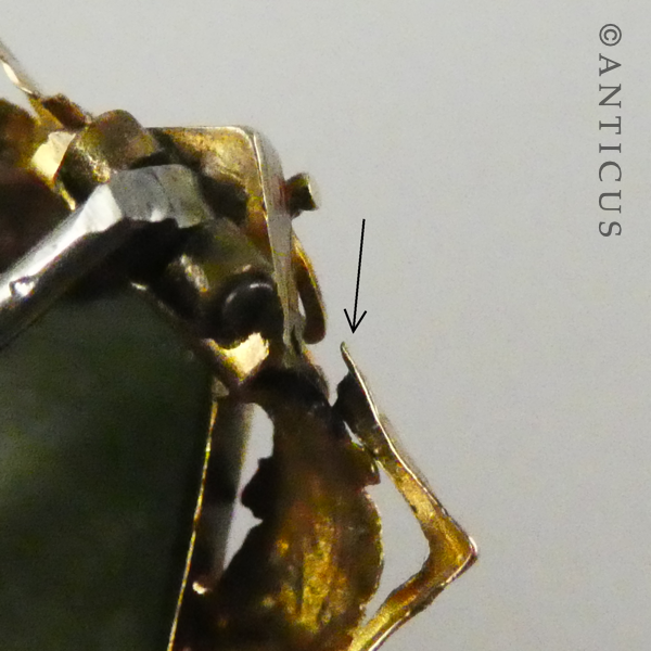 19th Century Gilded Pounamu Jade Brooch.