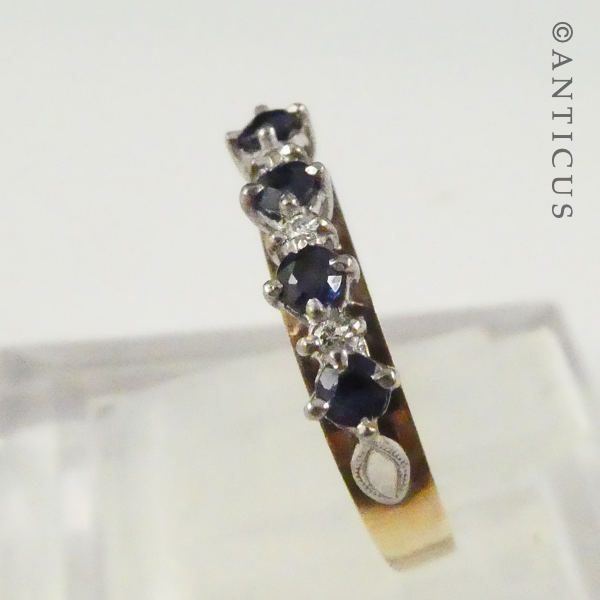 Gold, Diamond and Sapphire Stacking Ring.