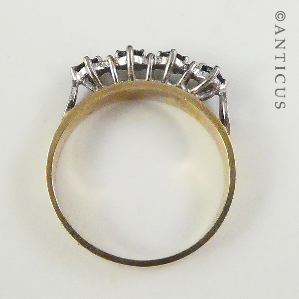 Gold, Diamond and Sapphire Stacking Ring.