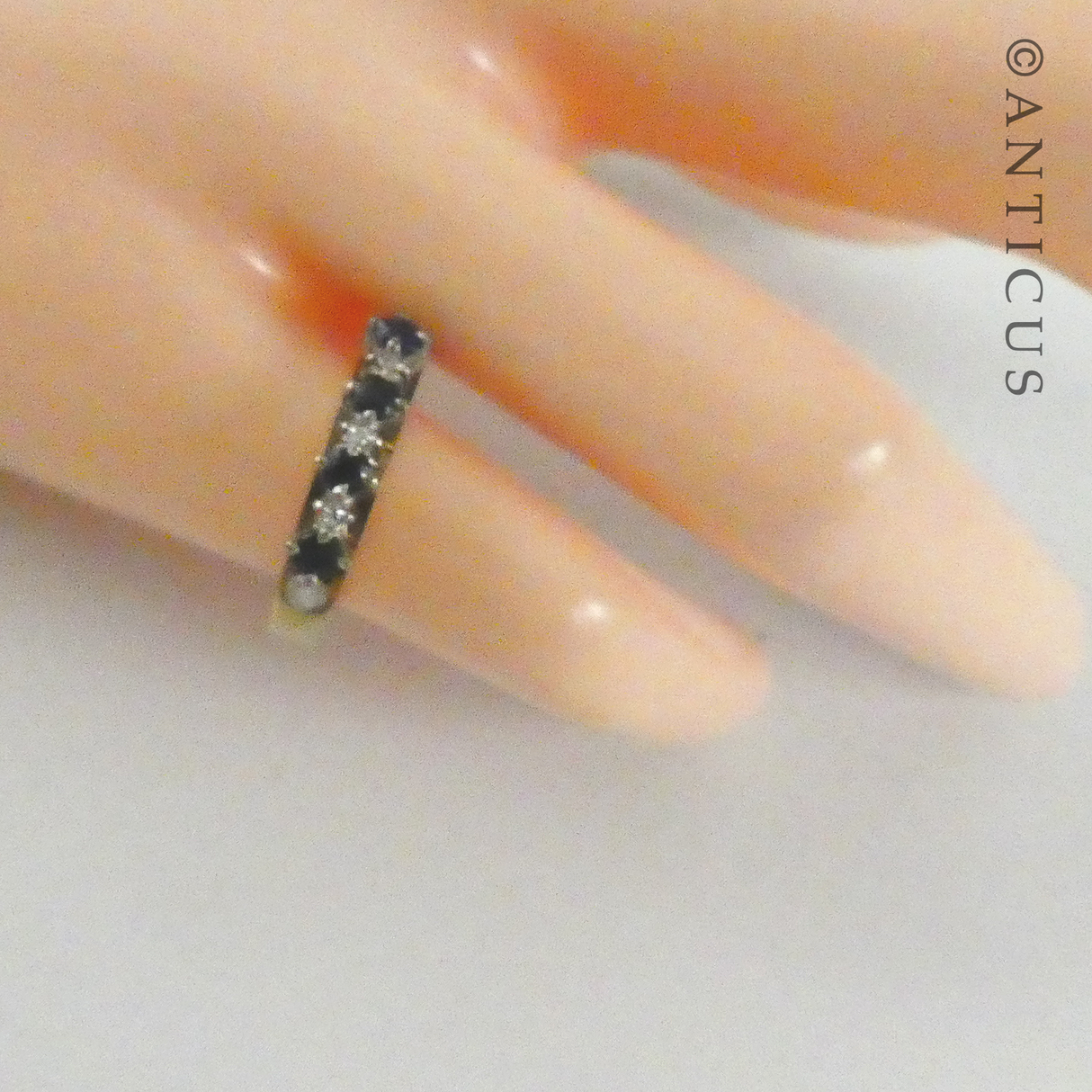 Gold, Diamond and Sapphire Stacking Ring.