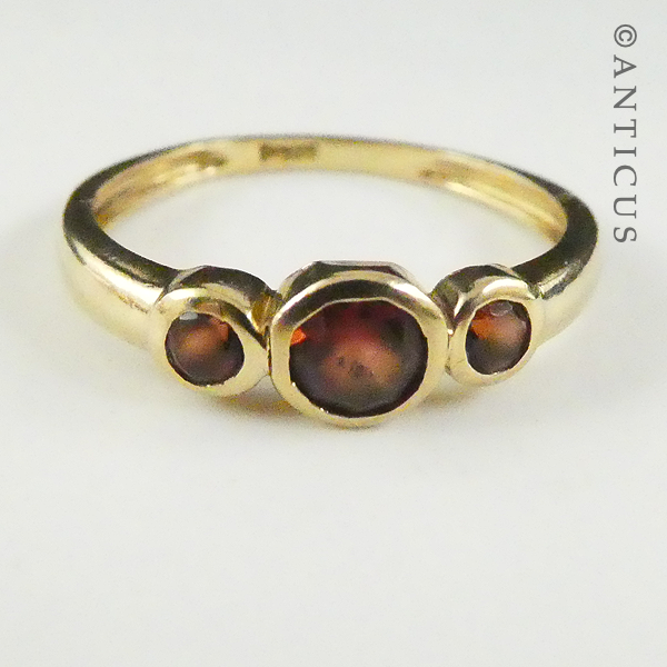 Modern Gold and Citrine Three Stone Ring.
