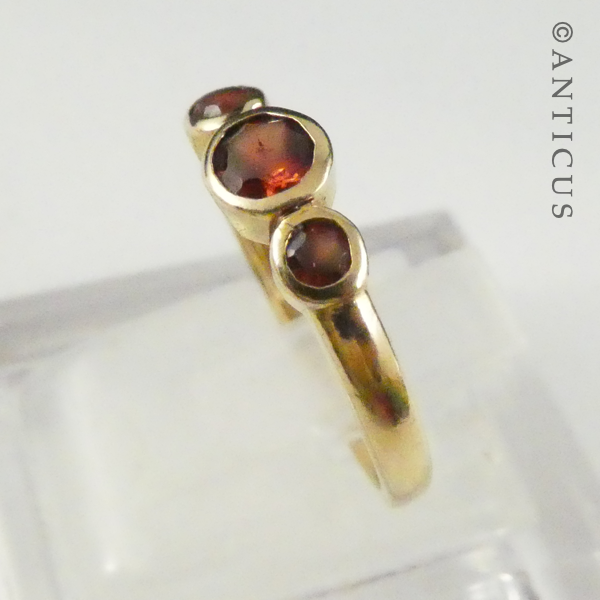 Modern Gold and Citrine Three Stone Ring.