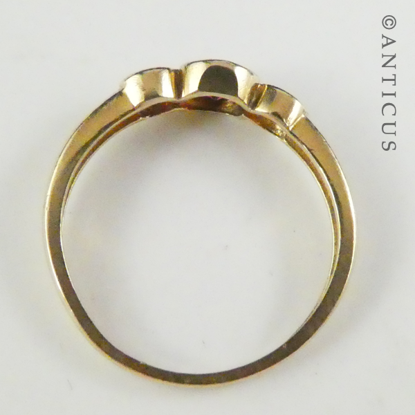 Modern Gold and Citrine Three Stone Ring.