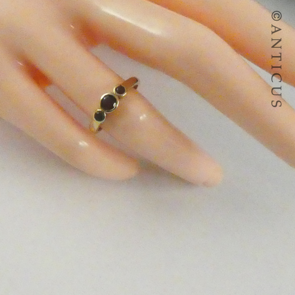 Modern Gold and Citrine Three Stone Ring.