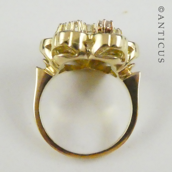 14ct Gold, Enamel & Diamond Ring with Valuation.