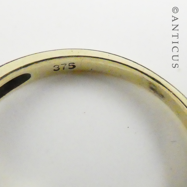 Gold, Sapphire and Diamond Ring with Side Diamonds.