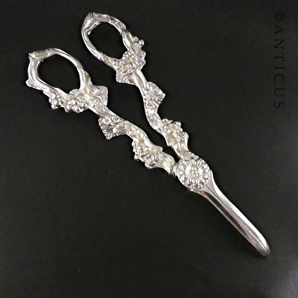 Grape Scissors, Silver Plate.