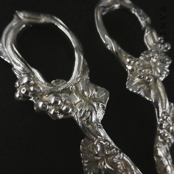 Grape Scissors, Silver Plate.