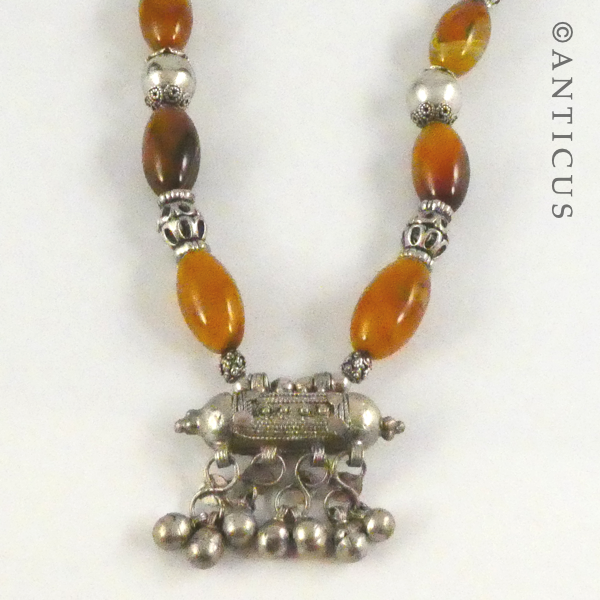 Middle Eastern Necklace, with Agate and Silver.