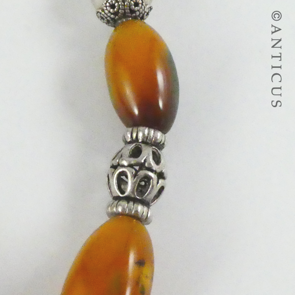 Middle Eastern Necklace, with Agate and Silver.
