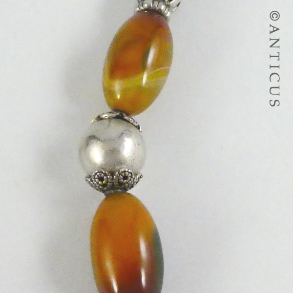 Middle Eastern Necklace, with Agate and Silver.